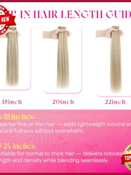 18 Inch Human Hair Clip-In Extensions 7pc 120g for Volume Styling main image 5